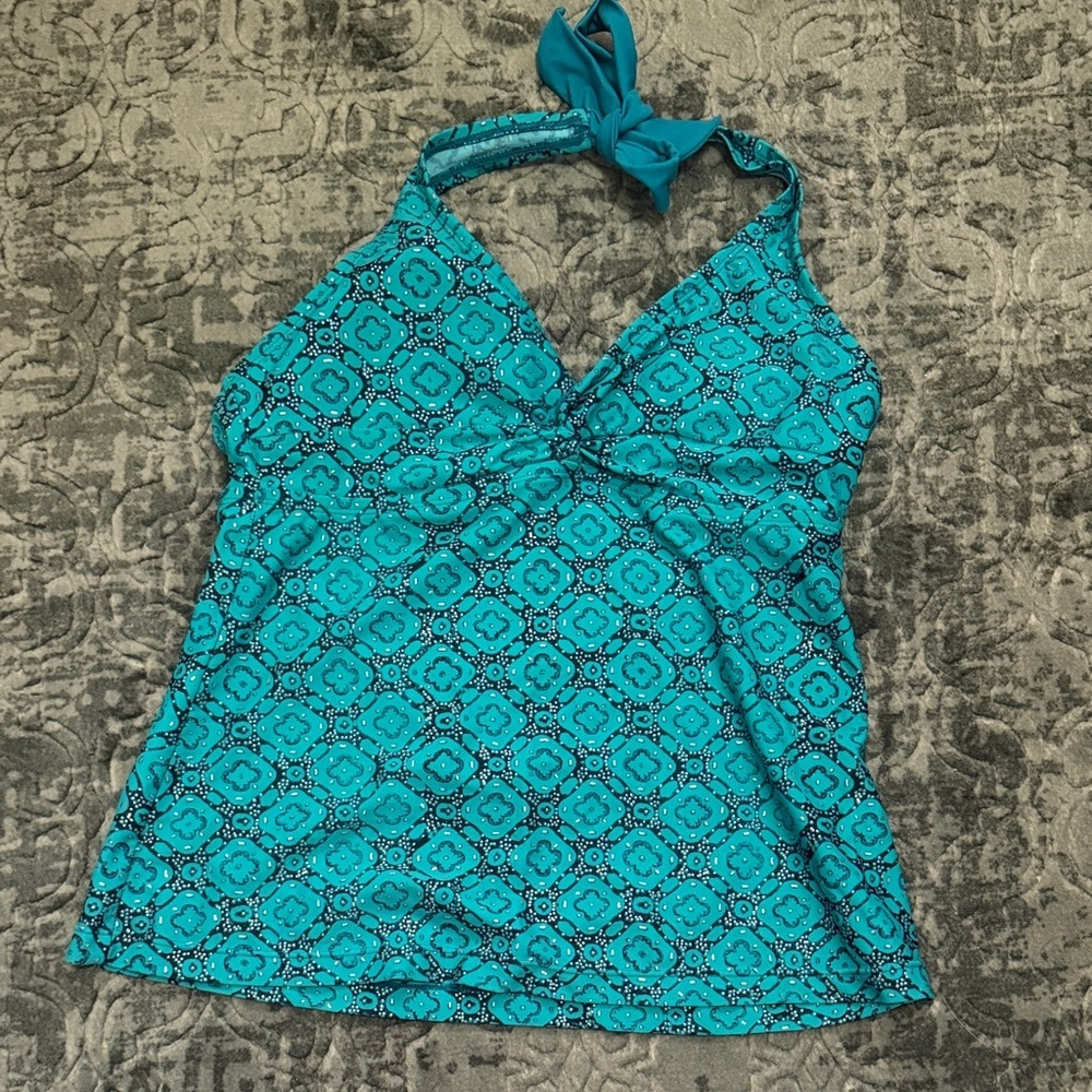 Converse Patterned Halter Tankini Top